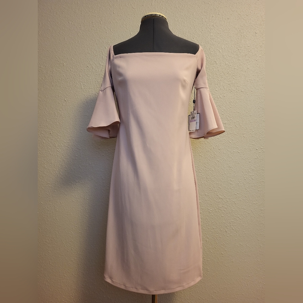 NWT Laundry by Shelli Segal Tinted Blush Knit Cocktail Dress Size 6